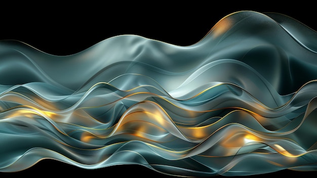 Crear arte digital abstracto con reflejos de luz fluyendo formas de onda y estética sofisticada