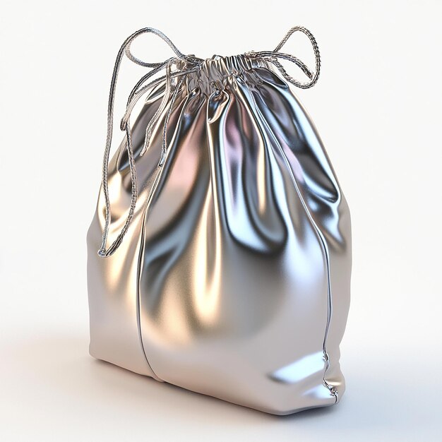 Crear una bolsa de cordón de arrastre y hacer una vista lateral de fondo blanco
