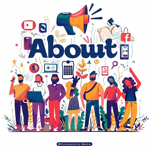 crear un cartel de alta calidad sobre nosotros empresa de marketing de redes sociales sin texto
