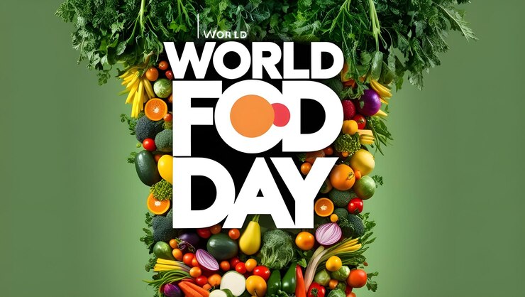 Crear un cartel digital vibrante para el Día Mundial de la Alimentación 2024 celebrado el 16 de octubre El diseño debe