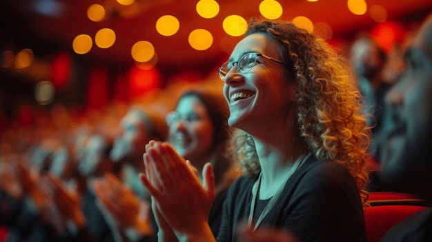 Crear un espíritu de aplauso, apoyo y éxito con colegas o empleados en una conferencia o seminario Reuniones de asombro y motivación con colegas