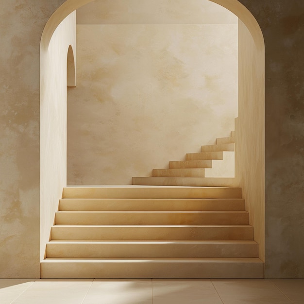 Foto crear una ilustración 3d de una escalera minimalista