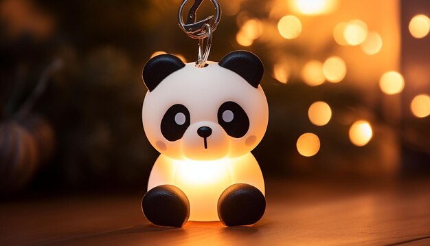 Crear un llavero con un pequeño panda 3D con ojos LED que se iluminan podría servir como un accesorio elegante y funcional