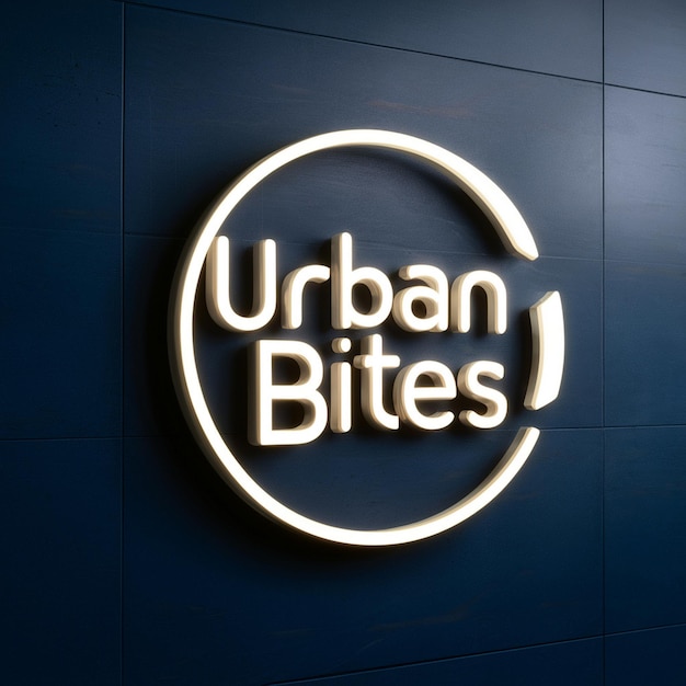 crear un logotipo de aspecto elegante para un nombre de restaurante Urban Bites 3d render