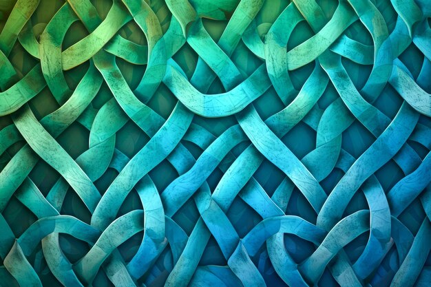 Foto crear un patrón de círculos entrelazados con un gradiente de colores azul y verde
