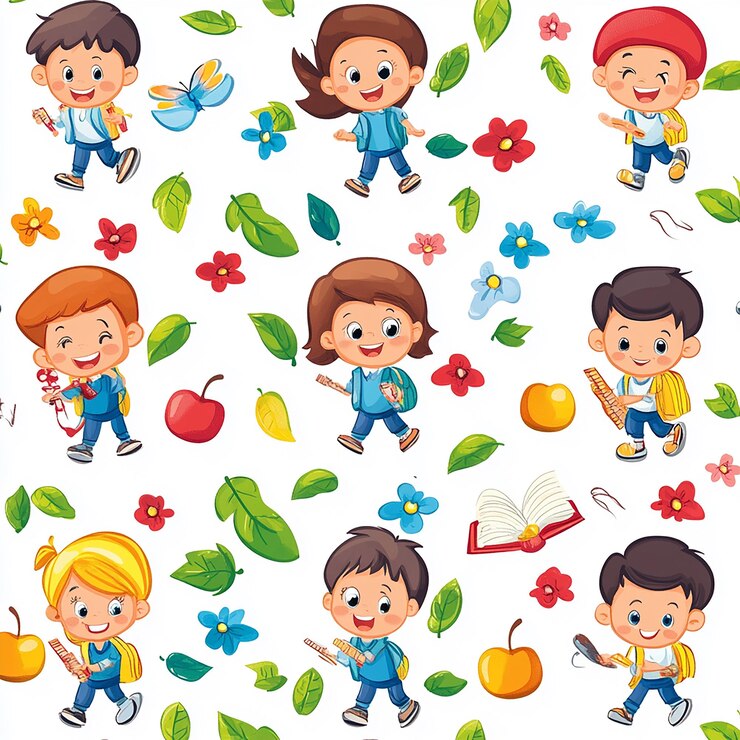 Foto crear patrones de dibujos animados para niños de muy alta calidad
