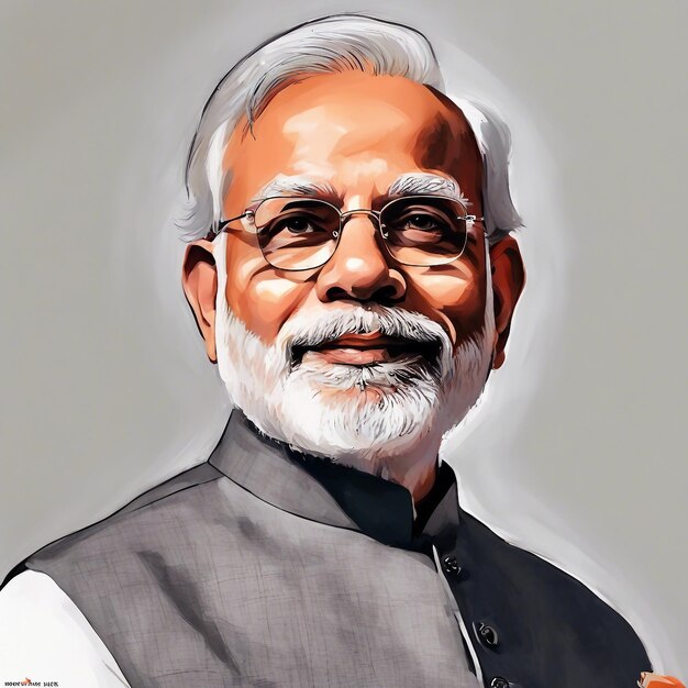 crear un retrato perfecto del Primer Ministro Narendra Modi