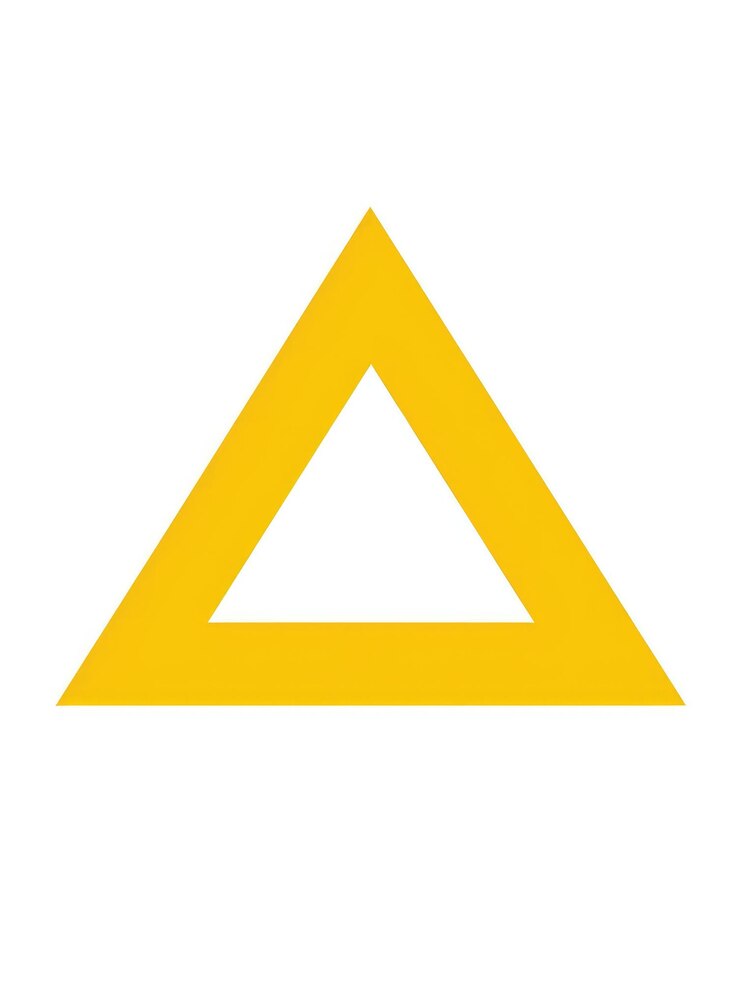 Foto crear un simple triángulo amarillo 2d en un fondo blanco generativo ai