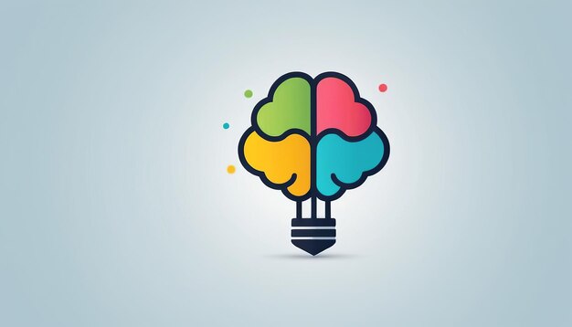 Foto creative brain icon ein modernes vektorillustrationsdesign im flachen stil