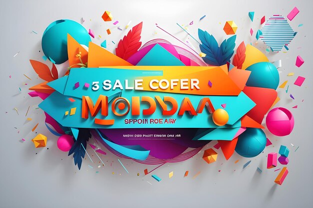 Creative Cyber Monday Compras Ventas Diseño de banner Ilustración Alta calidad AI Generar imagen