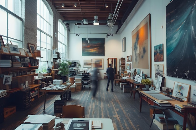 Creative Studio Space zeigt Künstler bei der Arbeit in Motion Blur