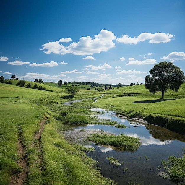 Creativeshirts Majestic Meadows Green Landscape Foto