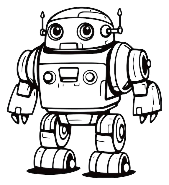 Creatividad del boceto del robot PNG