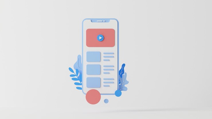 Foto creativo para aplicaciones móviles, teléfonos inteligentes, redes sociales y medios de comunicación, render 3d