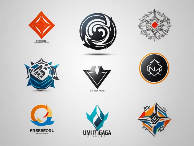 Creativo escudo logotipo e iconos conjunto plantilla de diseño de logotipo vectorial