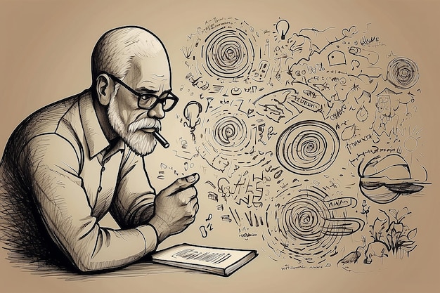 Creativo Pensamiento Doodle dibujados a mano dibujos de genio
