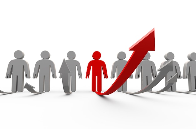 Crecer de personas renderizado 3d