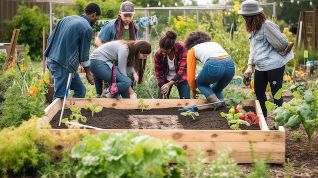 Foto creciendo más fuertes juntos día nacional de la jardinería