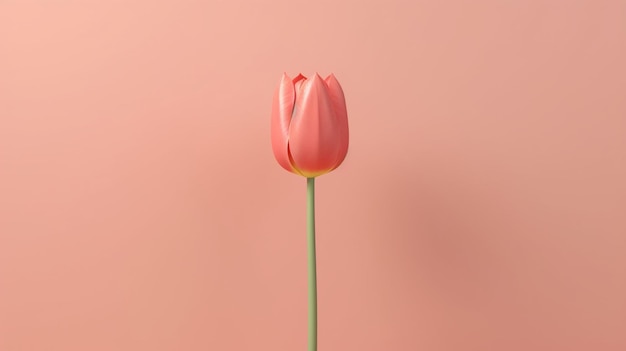 creciendo de un tulipán de un solo color Ai Generative