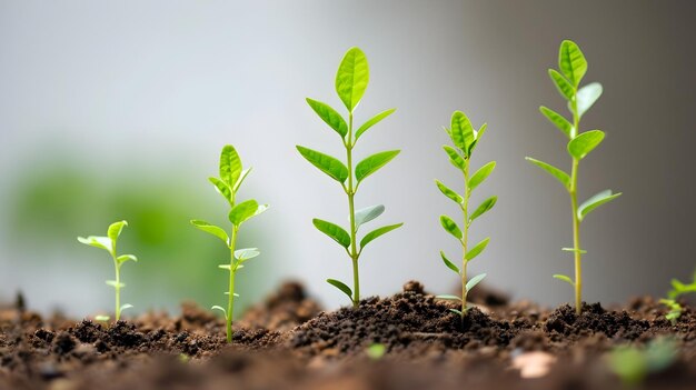 Foto crecimiento financiero que muestra ingresos anuales de seis cifras con brotes verdes prósperos