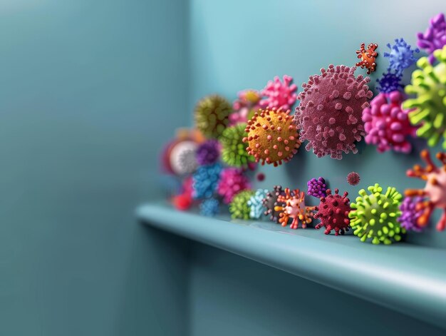 Crecimiento microbiano en el borde del estante del baño Concepto de saneamiento e higiene con espacio de copia para texto profundo DOF