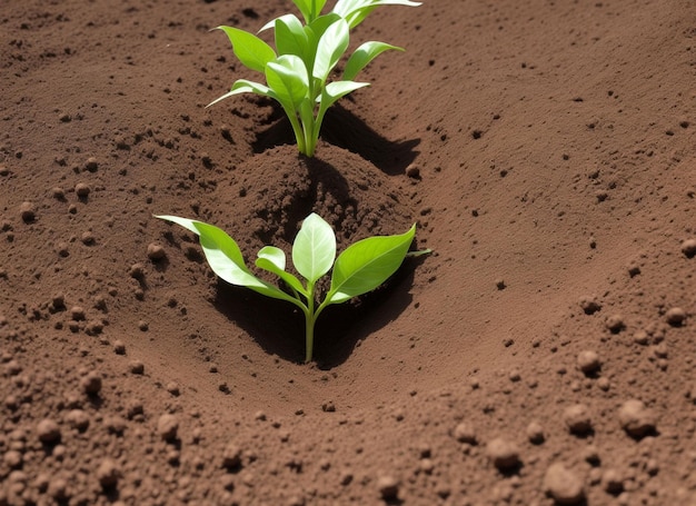 crecimiento de plantas verdes frescas en la naturaleza día mundial del suelo