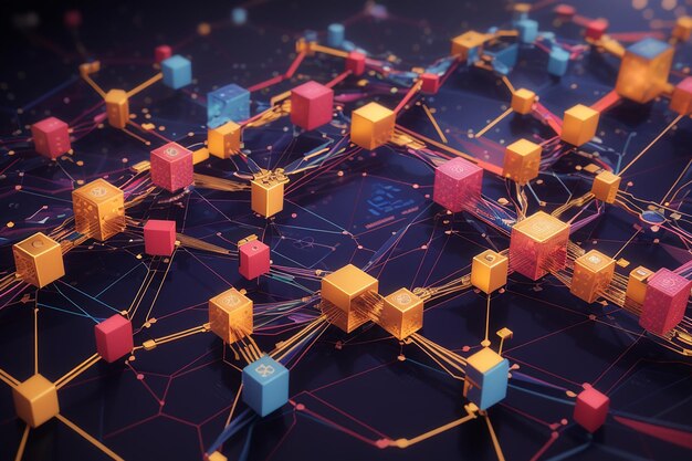 Credenciales de cadena de bloques asegurando la confianza una obra de arte digital visualmente cautivadora retrata la esencia de la seguridad y la confiabilidad