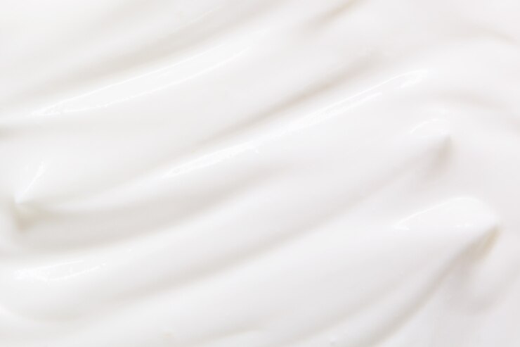 Foto crema agria, textura de yogurt