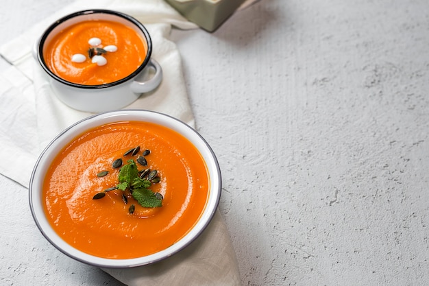 Crema De Calabaza En Un Tazón