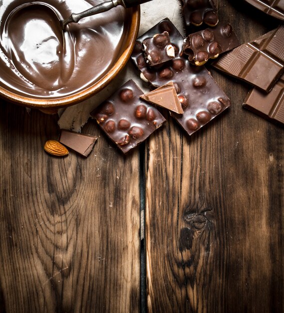 Crema de chocolate con rodajas