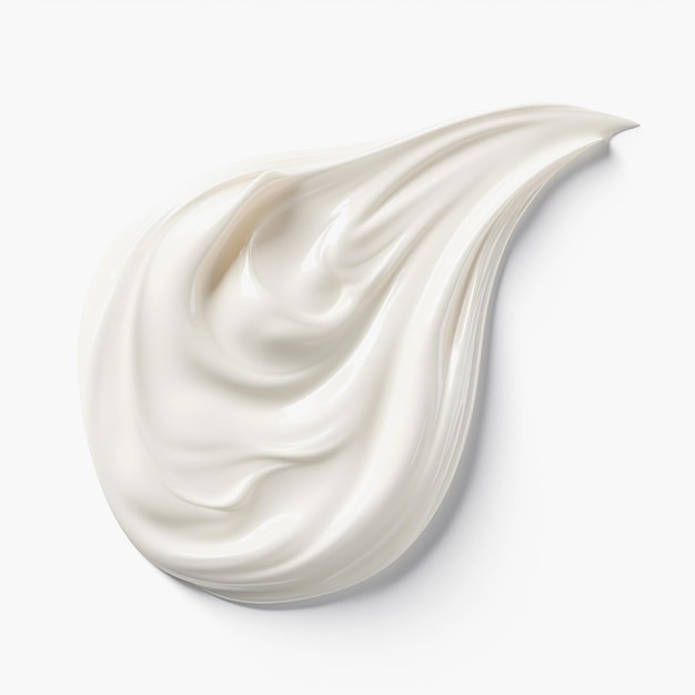 Crema cosmética blanca aislada sobre un fondo blanco