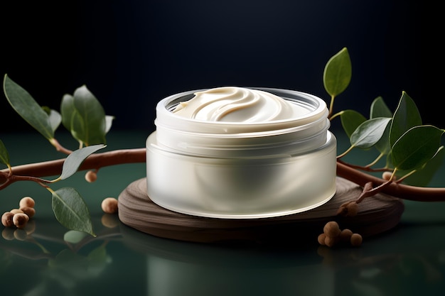 Crema cosmética natural Concepto de salud y belleza fotografía comercial promocional