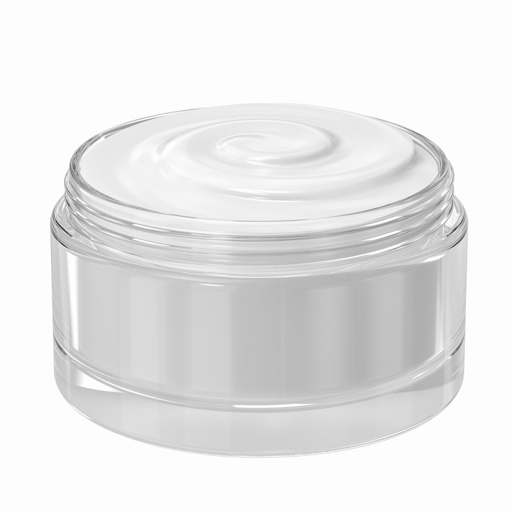 Foto crema cosmética de renderizado 3d en bote abierto
