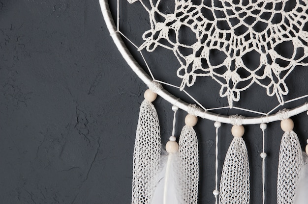 Crema crochet doily dream catcher