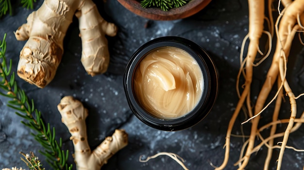 Crema para el rostro con raíz de ginseng rejuvenecedora