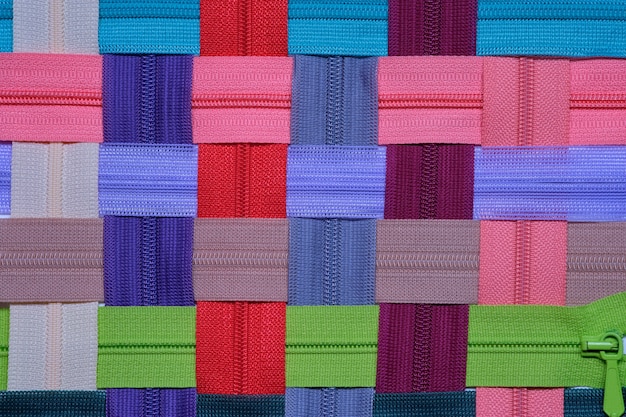 Cremallera de colores para coser y organizar como fondo