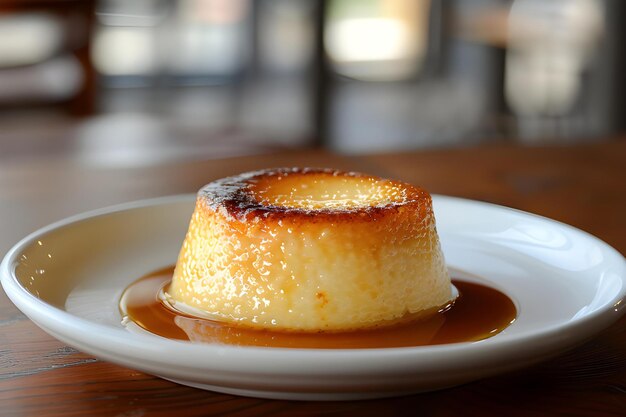 Foto creme brulee pastel de crema de vainilla francés con leche condensada caramelizada