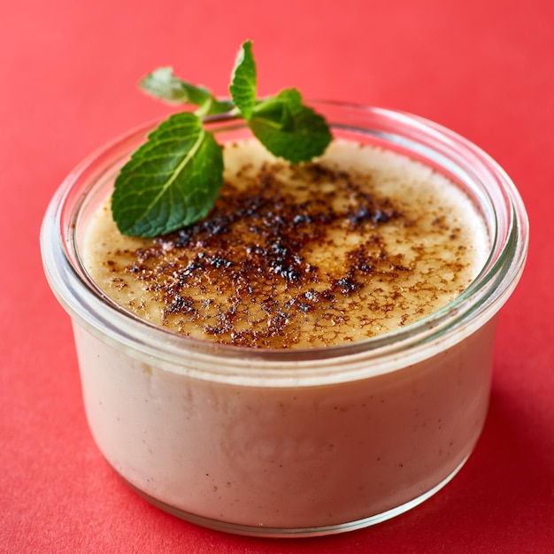 Crème Brûlée Traditionelles französisches Vanillecreme-Dessert mit karamellisiertem Zucker darüber