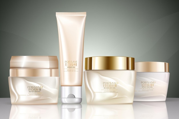 Creme corporal premium da série de beleza de cosméticos para modelo de cuidados com a pele para cartaz de design