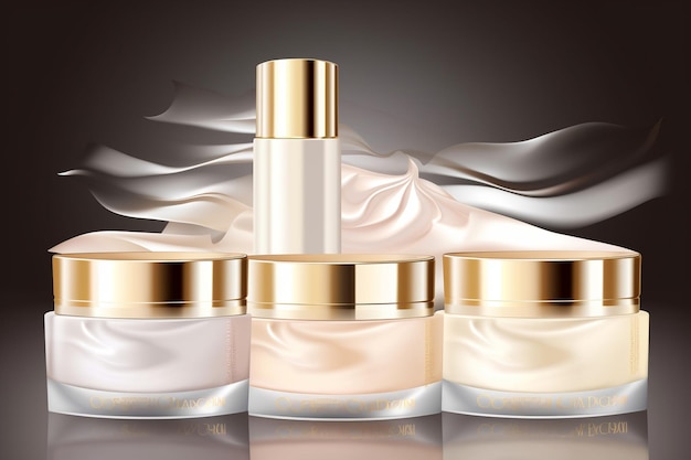 Creme corporal premium da série de beleza de cosméticos para modelo de cuidados com a pele para cartaz de design
