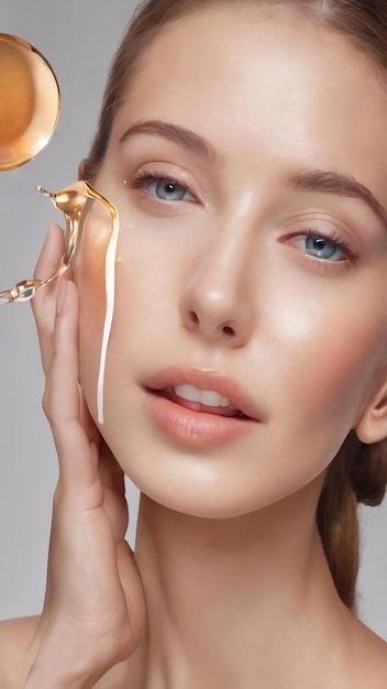 Creme cosmético gel líquido transparente ácido hialurônico para cuidados com a pele com colágeno e retinol