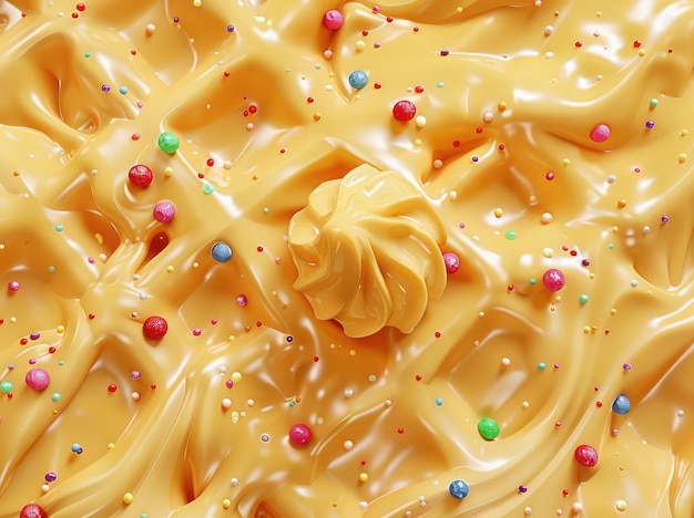 Creme de creme capricho Swirl com salpicaduras coloridas Uma tentação doce IA generativa