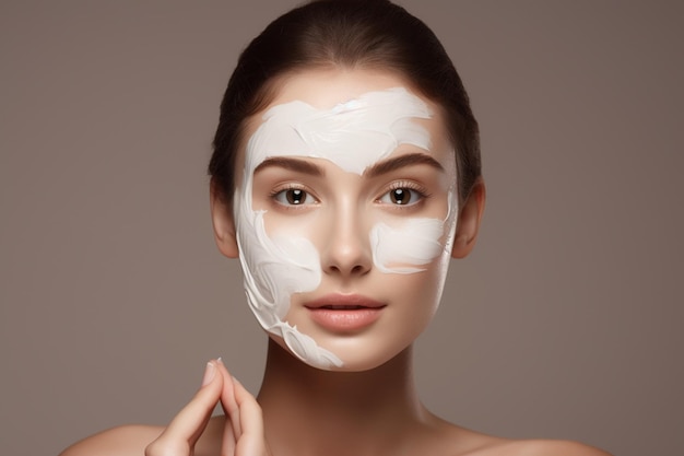 Creme facial para cuidados da pele feminina de perto