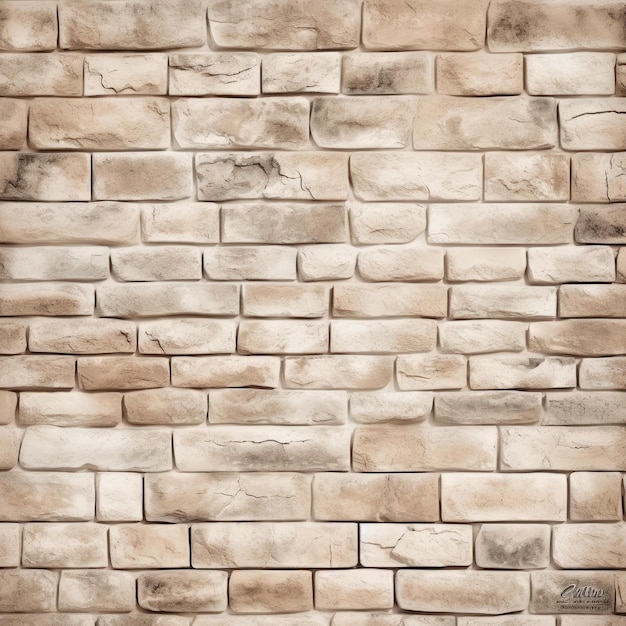 Cremefarbener Backsteinmauer-Texturhintergrund, der die Ästhetik mit klassischer Eleganz unterstreicht