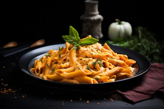 Cremige Kürbis-Penne-Vegan-Rezept-Food-Fotografie