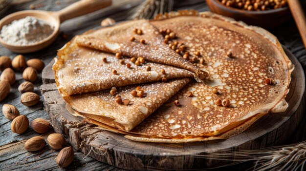 Foto crepe de farinha de trigo sarraceno de galette france