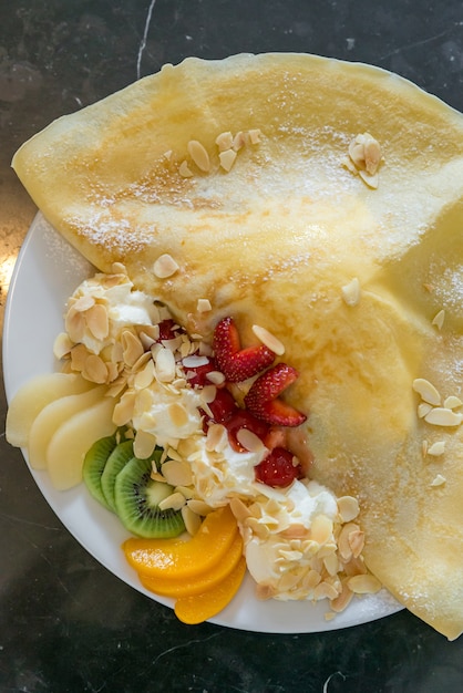 Crepe de frutas exóticas