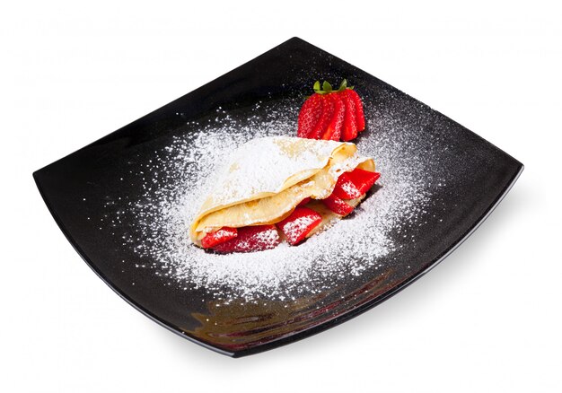 Crepe de morango com chocolate