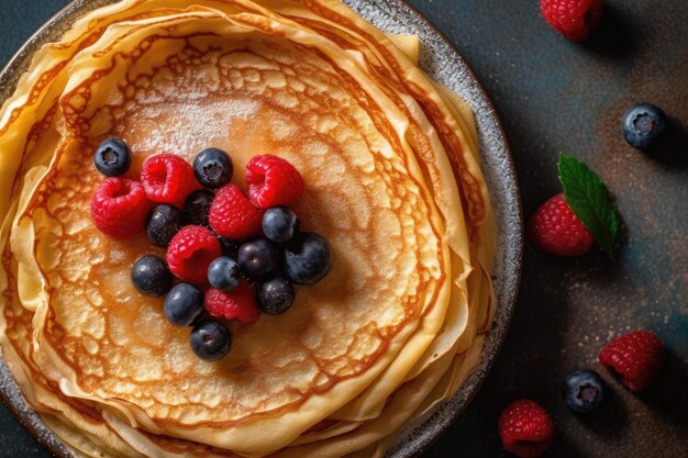 Crepe sirviendo en la mesa de la cocina publicidad profesional fotografía de alimentos