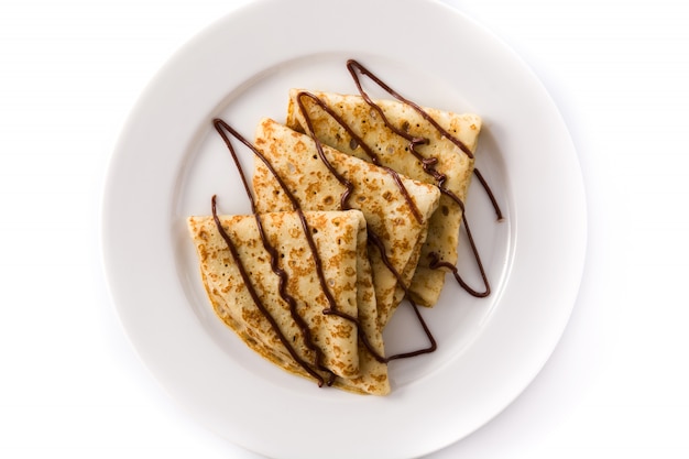 Crepes doces com chocolate